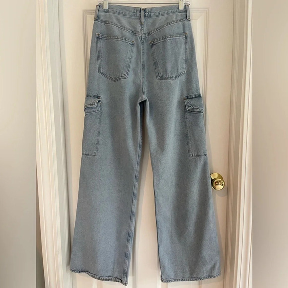 AGOLDE Minka Cargo Wide Leg In Realm Light Wash Jeans Size 27 - Picture 4 of 14